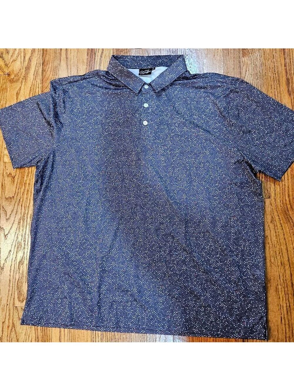 Sunday Swagger Men's 3XL Short Sleeve Polo Shirt with Dot Pattern